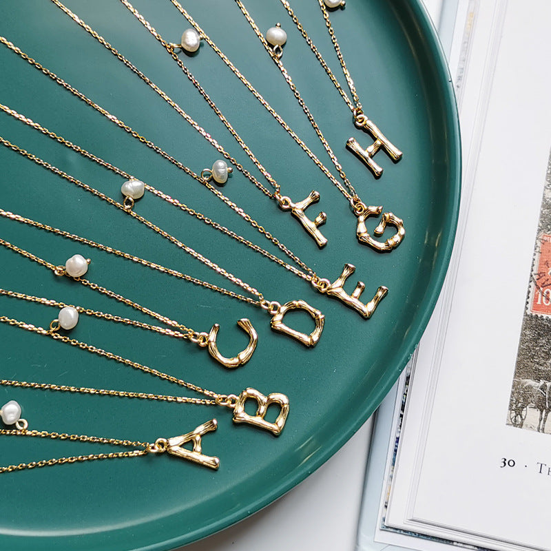 Textural Letter A Necklace