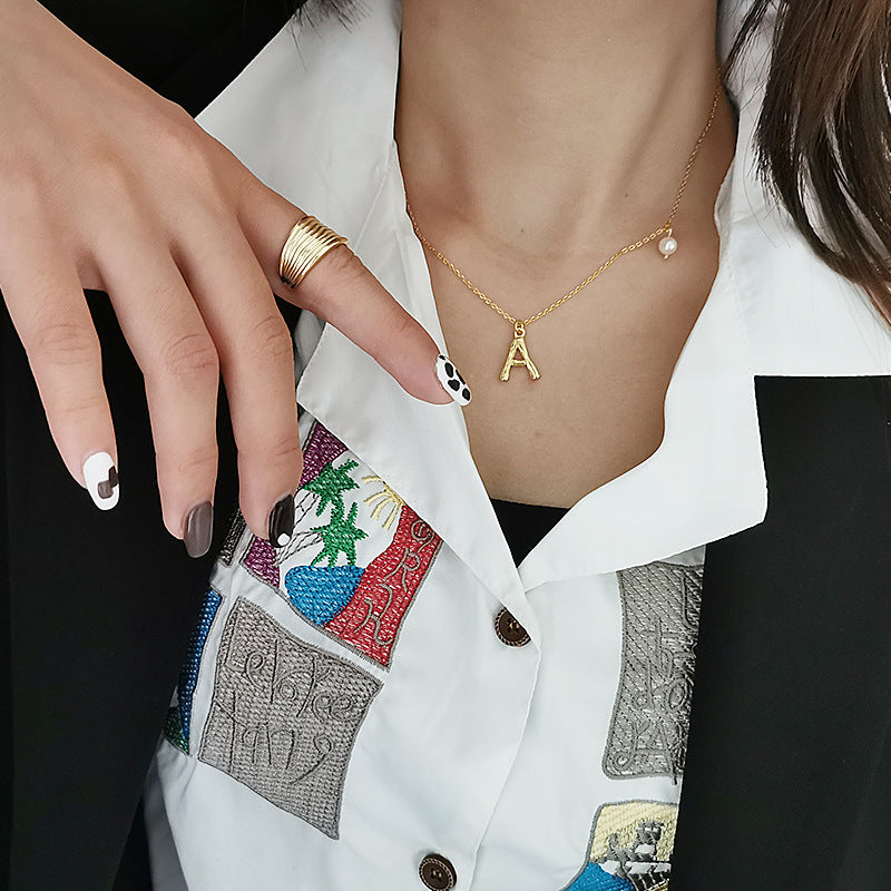 Textural Letter A Necklace