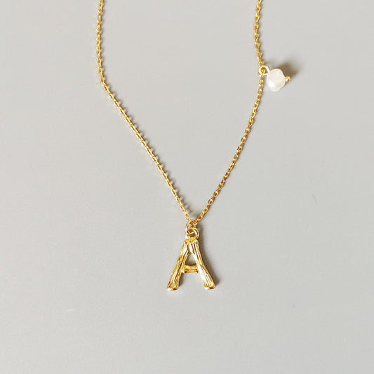 Textural Letter A Necklace
